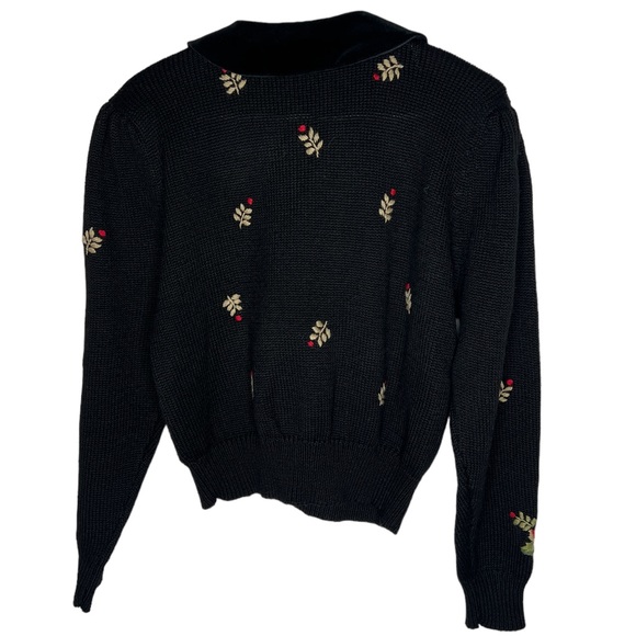 Wool Blend Sweater with Hand Embroidered Detail Size Large - Picture 2 of 3